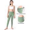 imageStelle Girls Fleece Lined Leggings Youth High Waist Warm Winter Athletic Yoga Pants with Hidden PocketJade Green