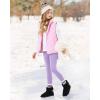 imageStelle Girls Fleece Lined Leggings Youth High Waist Warm Winter Athletic Yoga Pants with Hidden PocketLilac