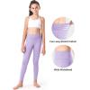 imageStelle Girls Fleece Lined Leggings Youth High Waist Warm Winter Athletic Yoga Pants with Hidden PocketLilac