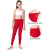 imageStelle Girls Fleece Lined Leggings Youth High Waist Warm Winter Athletic Yoga Pants with Hidden PocketRed