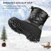 imageStelle Boys Girls Snow Boots for Toddler Kids Winter Outdoor Non Slip Waterproof Mid Calf Warm Shoes with Fur LinedBlack
