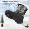 imageStelle Boys Girls Snow Boots for Toddler Kids Winter Outdoor Non Slip Waterproof Mid Calf Warm Shoes with Fur LinedGrey