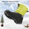 imageStelle Boys Girls Snow Boots for Toddler Kids Winter Outdoor Non Slip Waterproof Mid Calf Warm Shoes with Fur LinedNeon Green