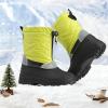 imageStelle Boys Girls Snow Boots for Toddler Kids Winter Outdoor Non Slip Waterproof Mid Calf Warm Shoes with Fur LinedNeon Green
