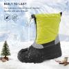 imageStelle Boys Girls Snow Boots for Toddler Kids Winter Outdoor Non Slip Waterproof Mid Calf Warm Shoes with Fur LinedNeon Green