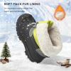 imageStelle Boys Girls Snow Boots for Toddler Kids Winter Outdoor Non Slip Waterproof Mid Calf Warm Shoes with Fur LinedNeon Green