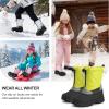imageStelle Boys Girls Snow Boots for Toddler Kids Winter Outdoor Non Slip Waterproof Mid Calf Warm Shoes with Fur LinedNeon Green