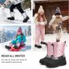 imageStelle Boys Girls Snow Boots for Toddler Kids Winter Outdoor Non Slip Waterproof Mid Calf Warm Shoes with Fur LinedPink