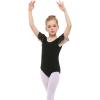 imageStelle Girls Leotards Black Ballet Dance Leotards Ruffle Short Sleeve Gymnastics OutfitsToddlerLittle KidBig KidBlack