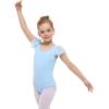 imageStelle Girls Leotards Black Ballet Dance Leotards Ruffle Short Sleeve Gymnastics OutfitsToddlerLittle KidBig KidBlue