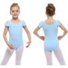 imageStelle Girls Leotards Black Ballet Dance Leotards Ruffle Short Sleeve Gymnastics OutfitsToddlerLittle KidBig KidBlue