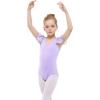imageStelle Girls Leotards Black Ballet Dance Leotards Ruffle Short Sleeve Gymnastics OutfitsToddlerLittle KidBig KidLavender