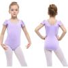 imageStelle Girls Leotards Black Ballet Dance Leotards Ruffle Short Sleeve Gymnastics OutfitsToddlerLittle KidBig KidLavender