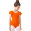 imageStelle Girls Leotards Black Ballet Dance Leotards Ruffle Short Sleeve Gymnastics OutfitsToddlerLittle KidBig KidOrange