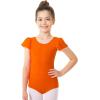 imageStelle Girls Leotards Black Ballet Dance Leotards Ruffle Short Sleeve Gymnastics OutfitsToddlerLittle KidBig KidOrange