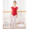imageStelle Girls Leotards Black Ballet Dance Leotards Ruffle Short Sleeve Gymnastics OutfitsToddlerLittle KidBig KidRed