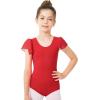 imageStelle Girls Leotards Black Ballet Dance Leotards Ruffle Short Sleeve Gymnastics OutfitsToddlerLittle KidBig KidRed