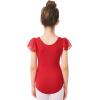imageStelle Girls Leotards Black Ballet Dance Leotards Ruffle Short Sleeve Gymnastics OutfitsToddlerLittle KidBig KidRed