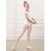 imageStelle Girls Leotards Black Ballet Dance Leotards Ruffle Short Sleeve Gymnastics OutfitsToddlerLittle KidBig KidWhite