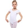 imageStelle Girls Leotards Black Ballet Dance Leotards Ruffle Short Sleeve Gymnastics OutfitsToddlerLittle KidBig KidWhite