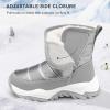 imageStelle Toddler Snow Boots Boys Girls Winter Cold Weather Waterproof Non Slip Warm Shoes for Little KidsGrey