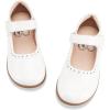 imageStelle School Shoes for Girls Mary Jane Dress Shoes Uniform Flats LittleBig KidsWhite