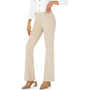 imageStelle Women 28quot30quot 32quot Bootcut Dress Pants Business Casual Work Pants with Pockets Pull On Regular Slacks for OfficeDune