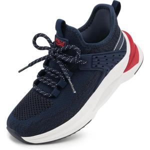 imageSTELLE Girls Tennis Shoes Slipon Kids Sneakers Lightweight Running Shoe Boys Walking Athletic Flats for LittleBig KidsNavy