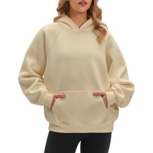 imageSTELLE Women Hoodies Oversized Fleece Long Sleeve Comfy Casual Pullover Sweatshirts 2025 Winter Fall OutfitsBeige
