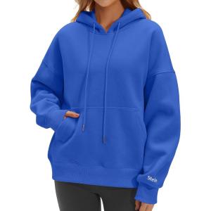imageSTELLE Womens Oversized Hoodies Fleece Sweatshirts Fall Fashion 2025 Pullover Sweaters Winter ClothesBlue