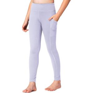 imageStelle Girls Athletic Leggings Kids Dance Running Yoga Pants Workout Active Dance Tights with PocketsLavender 2 Side Pocket
