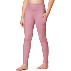 imageStelle Girls Athletic Leggings Kids Dance Running Yoga Pants Workout Active Dance Tights with PocketsPink 2 Side Pocket