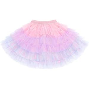 imageStelle Girls Tutu Skirt 5 Layers Fluffy Tulle Dance Ballet Skirt Princess Birthday Party CostumePink Ombre