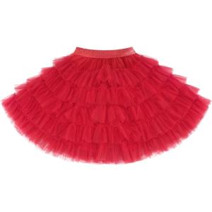 imageStelle Girls Tutu Skirt 5 Layers Fluffy Tulle Dance Ballet Skirt Princess Birthday Party CostumeRed