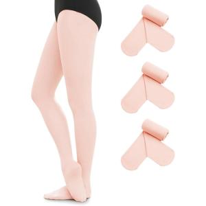 imageStelle Womens Ballet Tights Ultra Soft Pro Footed Tights Adult Dance Leggings3 Pairsballet Pink
