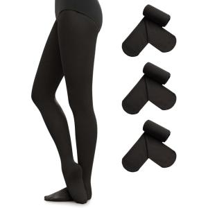 imageStelle Womens Ballet Tights Ultra Soft Pro Footed Tights Adult Dance Leggings3 Pairsblack