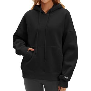 imageSTELLE Womens Oversized Hoodies Fleece Sweatshirts Fall Fashion 2026 Pullover Sweaters Winter ClothesBlack