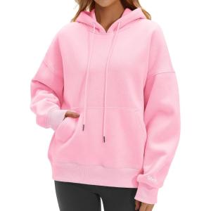imageSTELLE Womens Oversized Hoodies Fleece Sweatshirts Fall Fashion 2026 Pullover Sweaters Winter ClothesPink
