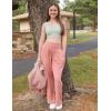 image:imageSTELLE Wide Leg Lounge Pants for Women Comfy High Waisted Yoga Sweatpants Casual Loose Flowy Pants 262830 InseamDusty Pink