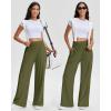 image:imageSTELLE Wide Leg Lounge Pants for Women Comfy High Waisted Yoga Sweatpants Casual Loose Flowy Pants 262830 InseamOlive Green