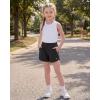 image:imageStelle Girls Athletic Shorts with Zipper Pockets Elastic Waist Running Basketball Volleyball Soccer Shorts for Teen KidsBlack