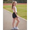 image:imageStelle Girls Athletic Shorts with Zipper Pockets Elastic Waist Running Basketball Volleyball Soccer Shorts for Teen KidsBlack
