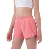 image:imageStelle Girls Athletic Shorts with Zipper Pockets Elastic Waist Running Basketball Volleyball Soccer Shorts for Teen KidsCoral