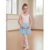 image:imageStelle Girls Ballet Skirt Chiffon Dance Skirt for Girls with Mesh Bowknot Elastic Waist Pullon Skirts for BalletLight Blue