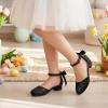 image:imageStelle Girls Dress Shoes Closed Toe Heels Ankle Strap Pumps Sandals Flower Wedding Party Princess Shoes for Toddler Little Big KidBlack Glitter
