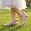 image:imageStelle Girls Dress Shoes Closed Toe Heels Ankle Strap Pumps Sandals Flower Wedding Party Princess Shoes for Toddler Little Big KidGold