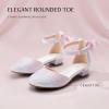 image:imageStelle Girls Dress Shoes Closed Toe Heels Ankle Strap Pumps Sandals Flower Wedding Party Princess Shoes for Toddler Little Big KidRainbow