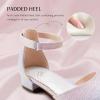 image:imageStelle Girls Dress Shoes Closed Toe Heels Ankle Strap Pumps Sandals Flower Wedding Party Princess Shoes for Toddler Little Big KidRainbow