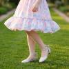 image:imageStelle Girls Dress Shoes Closed Toe Heels Ankle Strap Pumps Sandals Flower Wedding Party Princess Shoes for Toddler Little Big KidSilver