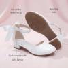 image:imageStelle Girls Dress Shoes Closed Toe Heels Ankle Strap Pumps Sandals Flower Wedding Party Princess Shoes for Toddler Little Big KidWhite
